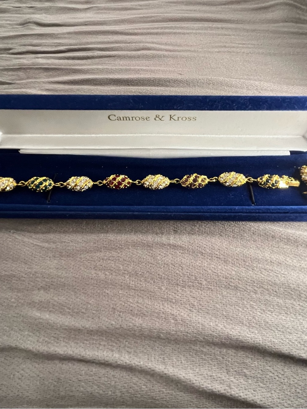 Jacqueline Kennedy Collection Gold-Tone Multi-Color Crystal Egg Bracelet